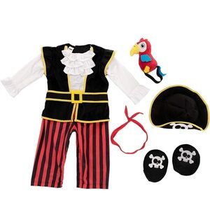 Black and Red Toddler Halloween Pirate Costume Set 3T